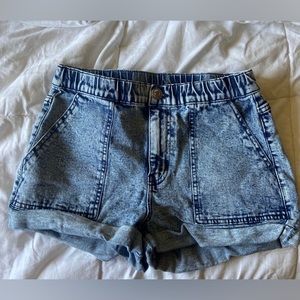 Acid Wash Denim Shorts